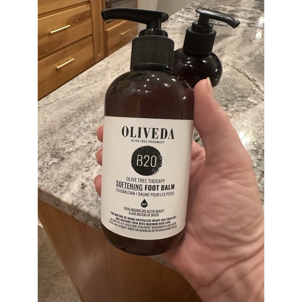 2pc  Oliveda B19 Relaxing Foot Bath B20 Softening Foot Balm Olive Tree Therapy